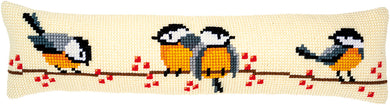 Tomtits (Birds) Cross Stitch Draught Excluder Front Kit